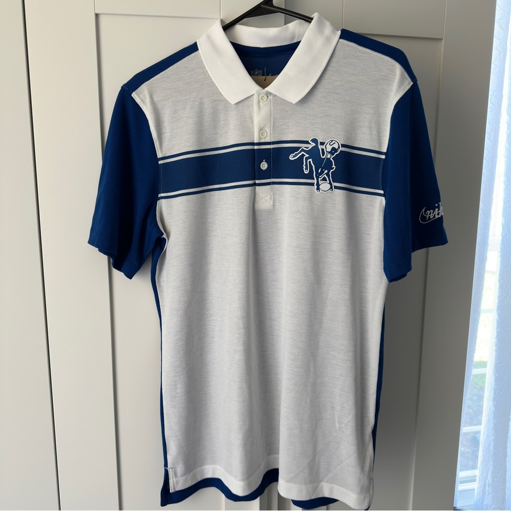 Nike Dri-Fit Indianapolis Colts RETRO Logo Golf Polo Shirt Men’s Size Small